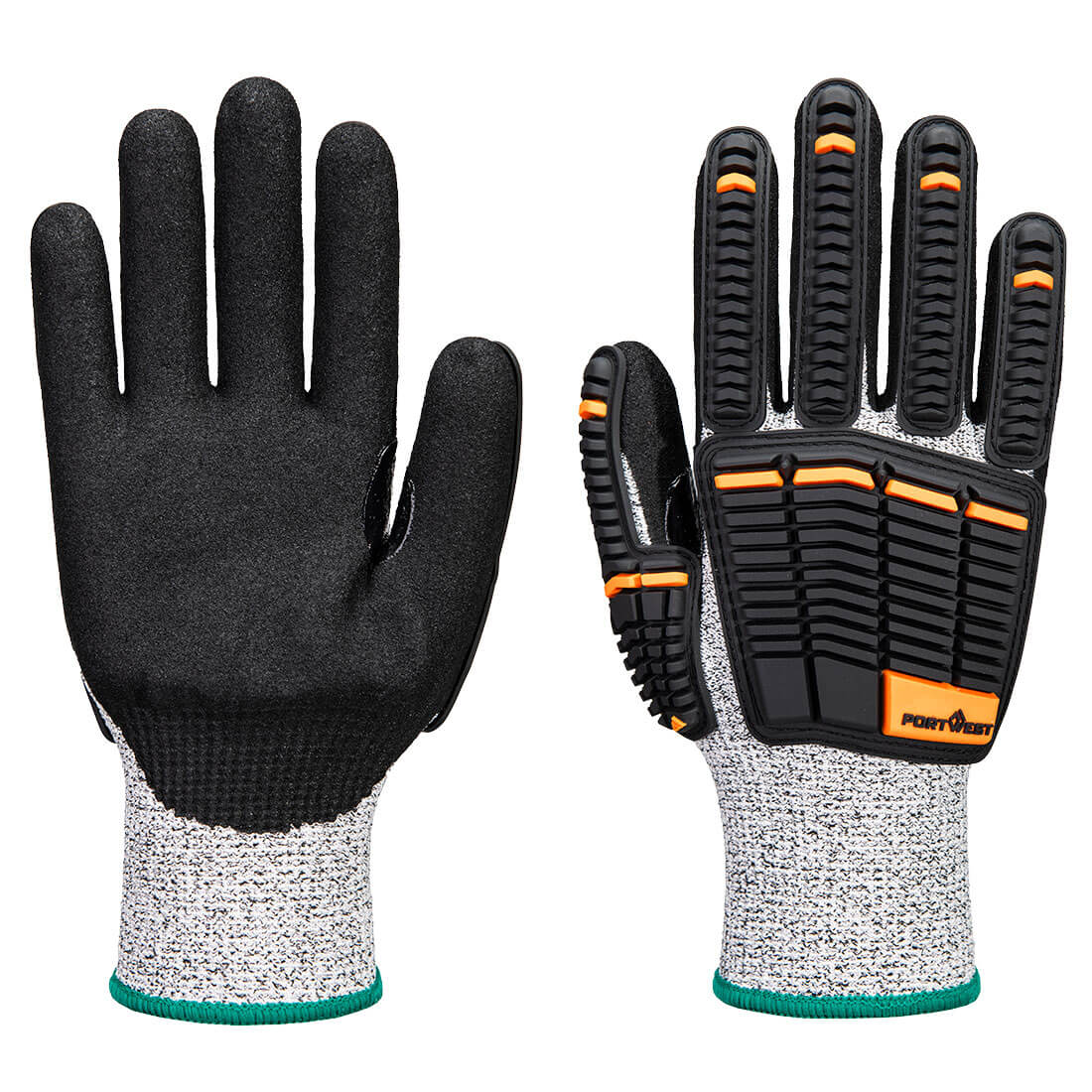 Portwest A718 - Impact C13 Nitrile Foam Glove Grey/Black