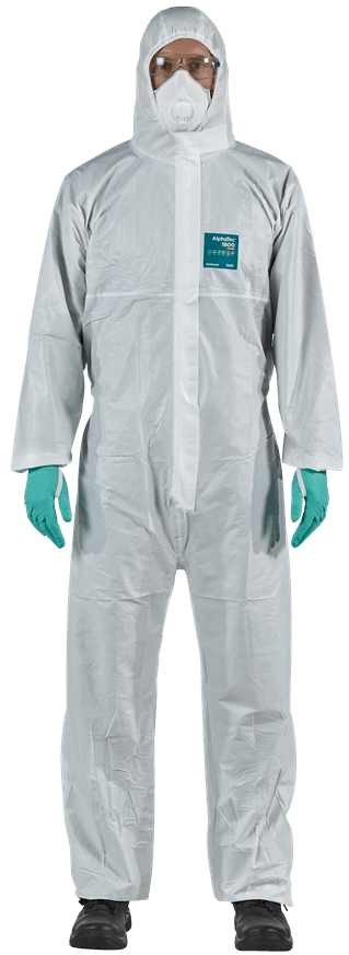 Ansell Disposable Protective Suit AlphaTec 1800 Ts PLUS Stitched & Taped microporous laminate