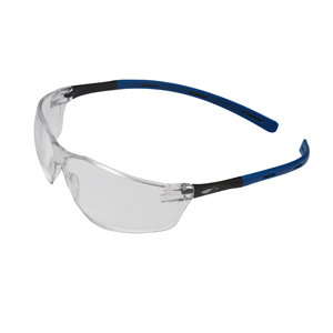 Rigi™ Lightweight Safety Specs – Clear UV385 Lenses – Black/Blue Frames