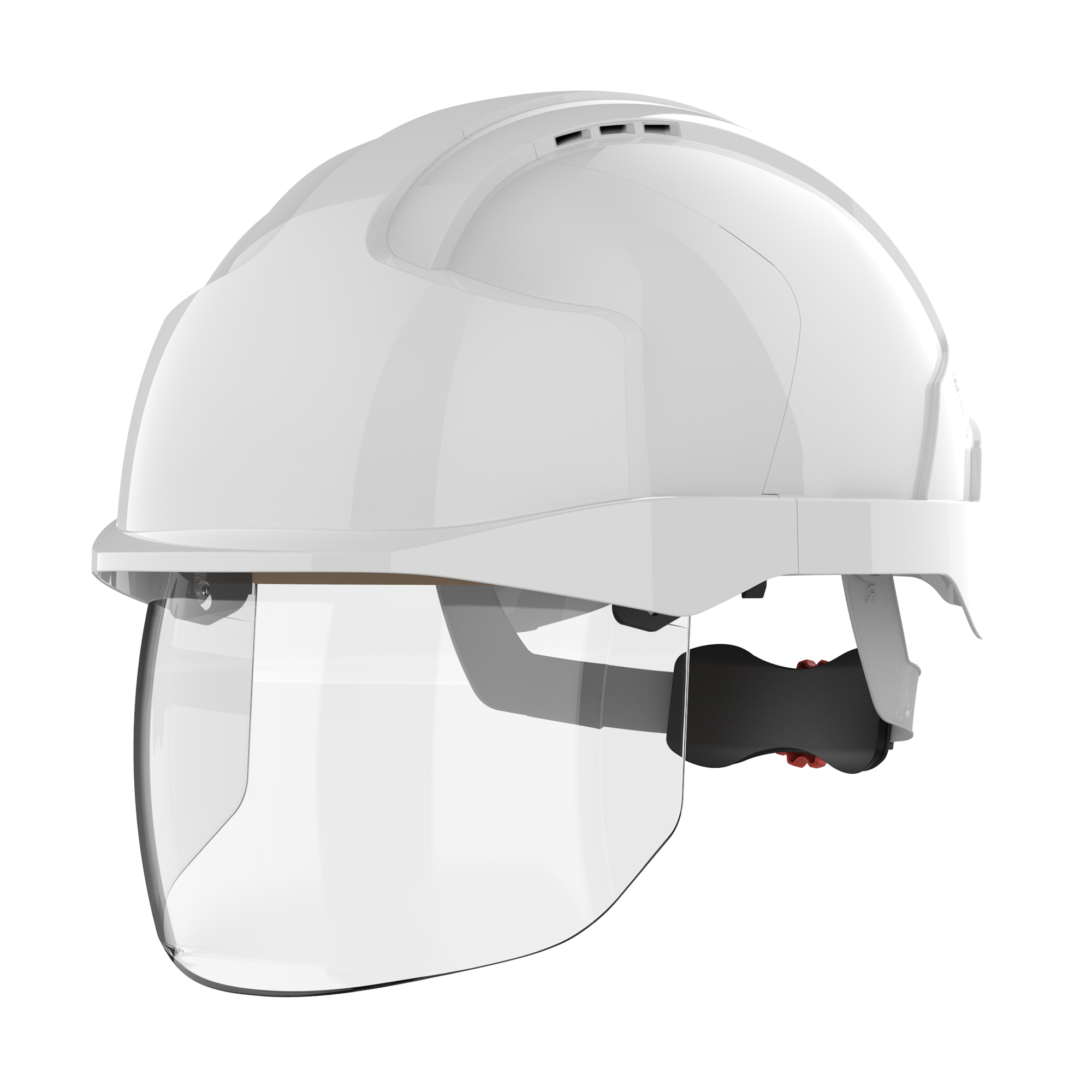 EVO® VISTAshield® Safety Helmet with Integrated Faceshield - Vented - White
