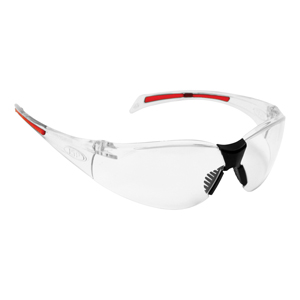 Stealth™ 8000 Safety Specs – Clear Anti-scratch/Anti-mist Lenses – Clear / Red Frames